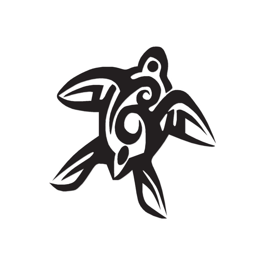Sea Turtle Hawaiian – Vinyl Decal Sticker – Multiple Color & Sizes – ebn701