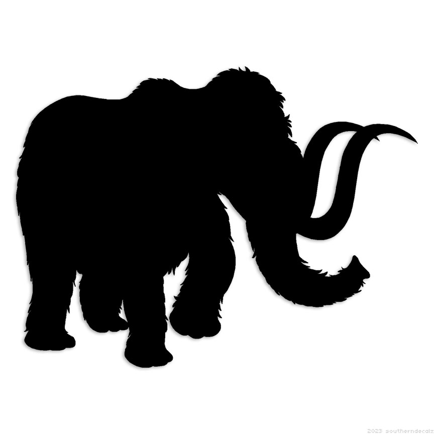 Wooly Mammoth Mastodon – Decal Sticker – Multiple Colors & Sizes – ebn7065