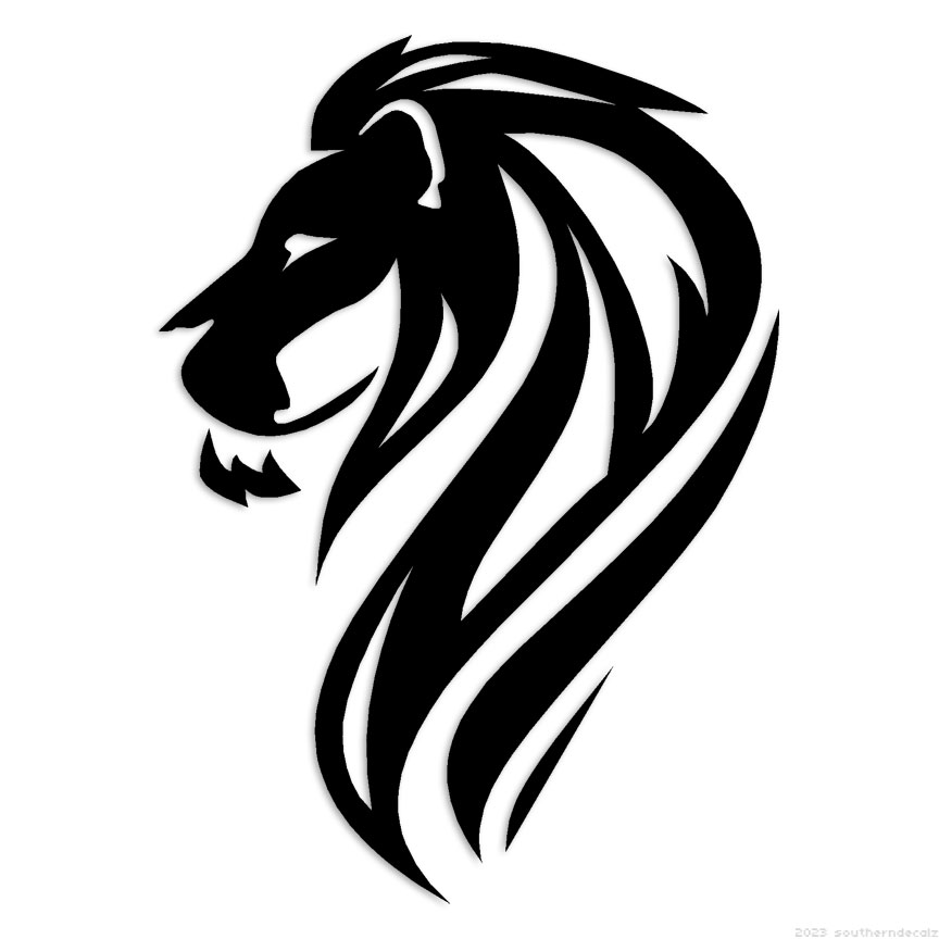 Lion Head – Decal Sticker – Multiple Colors & Sizes – ebn7144