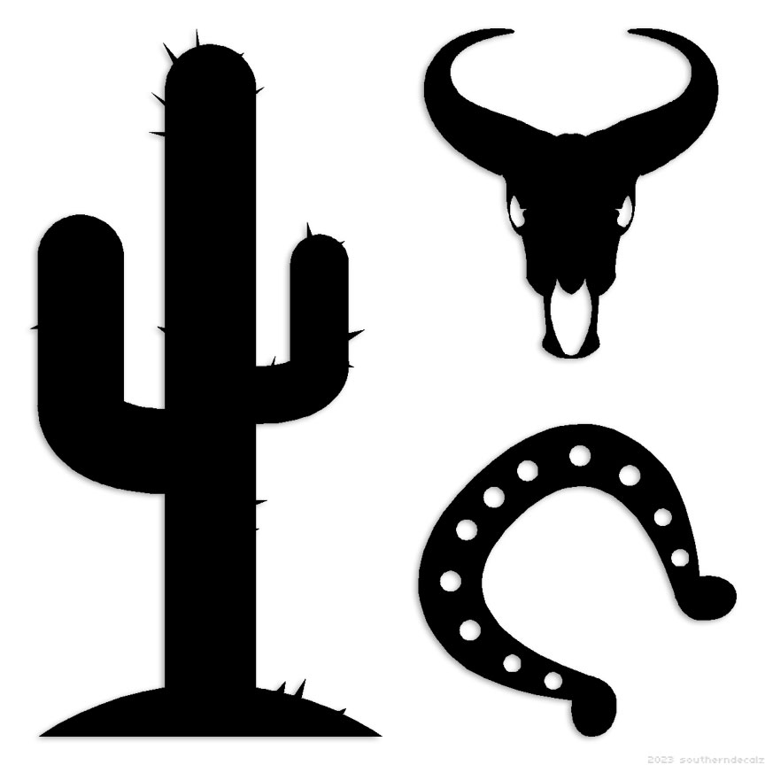 Cactus Horseshoe Skull - Decal Sticker - Multiple Colors & Sizes - ebn7181  | eBay