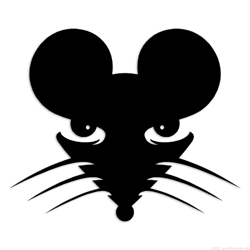 Rat Mouse Head – Decal Sticker – Multiple Colors & Sizes – ebn7225