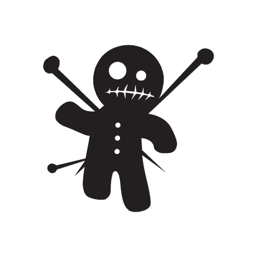 Pincushion Voodoo Doll – Decal Sticker – Multiple Color & Sizes – ebn723