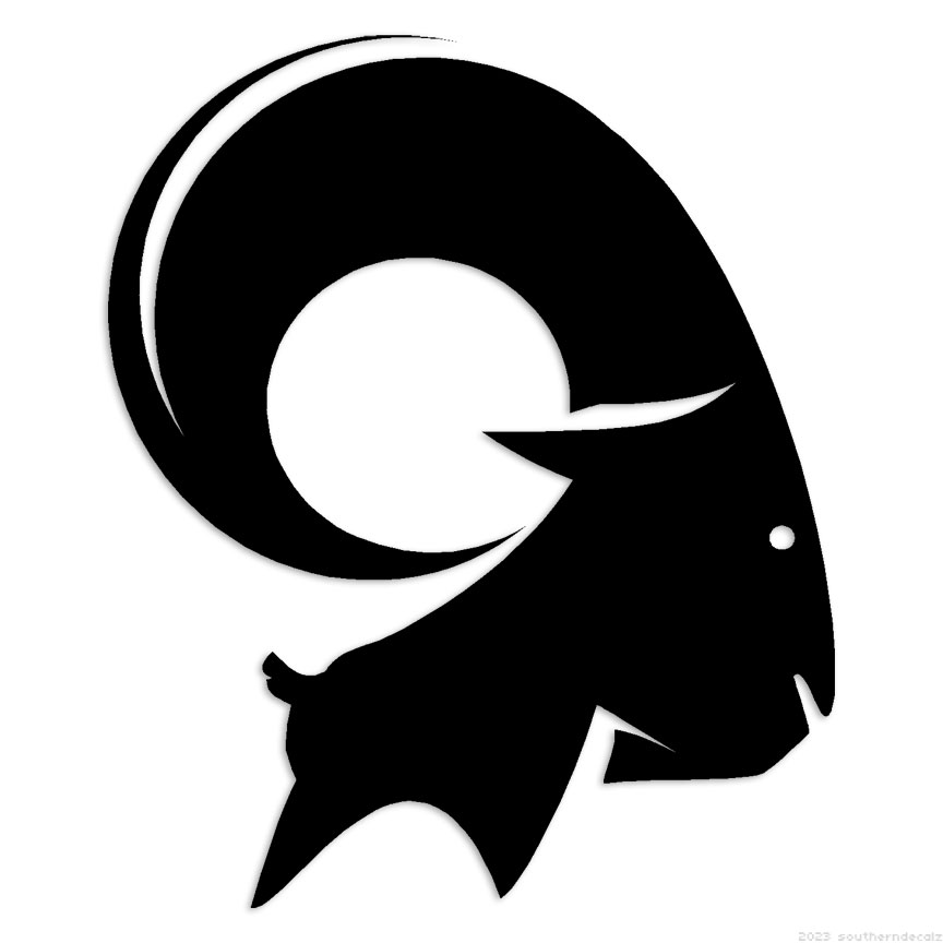 Bighorn Sheep Goat – Decal Sticker – Multiple Colors & Sizes – ebn7233