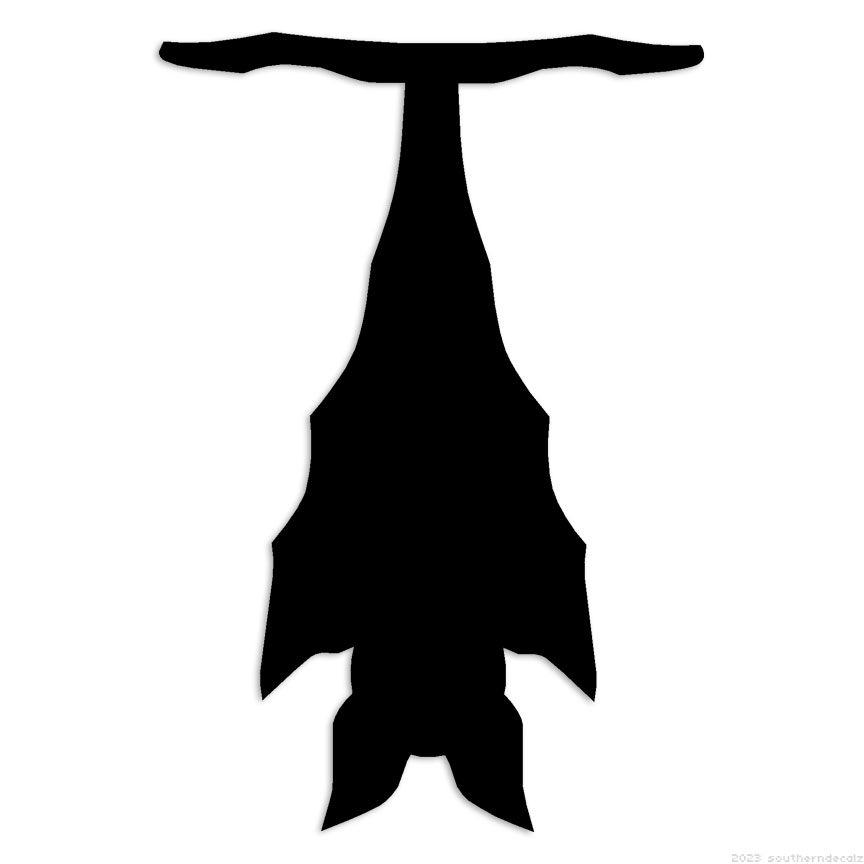Hanging Roosting Bat – Decal Sticker – Multiple Colors & Sizes – ebn7246