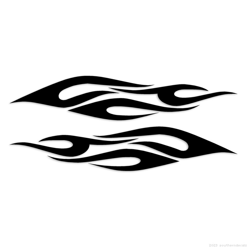 Pair Tribal Flames – Decal Sticker – Multiple Colors & Sizes – ebn7318