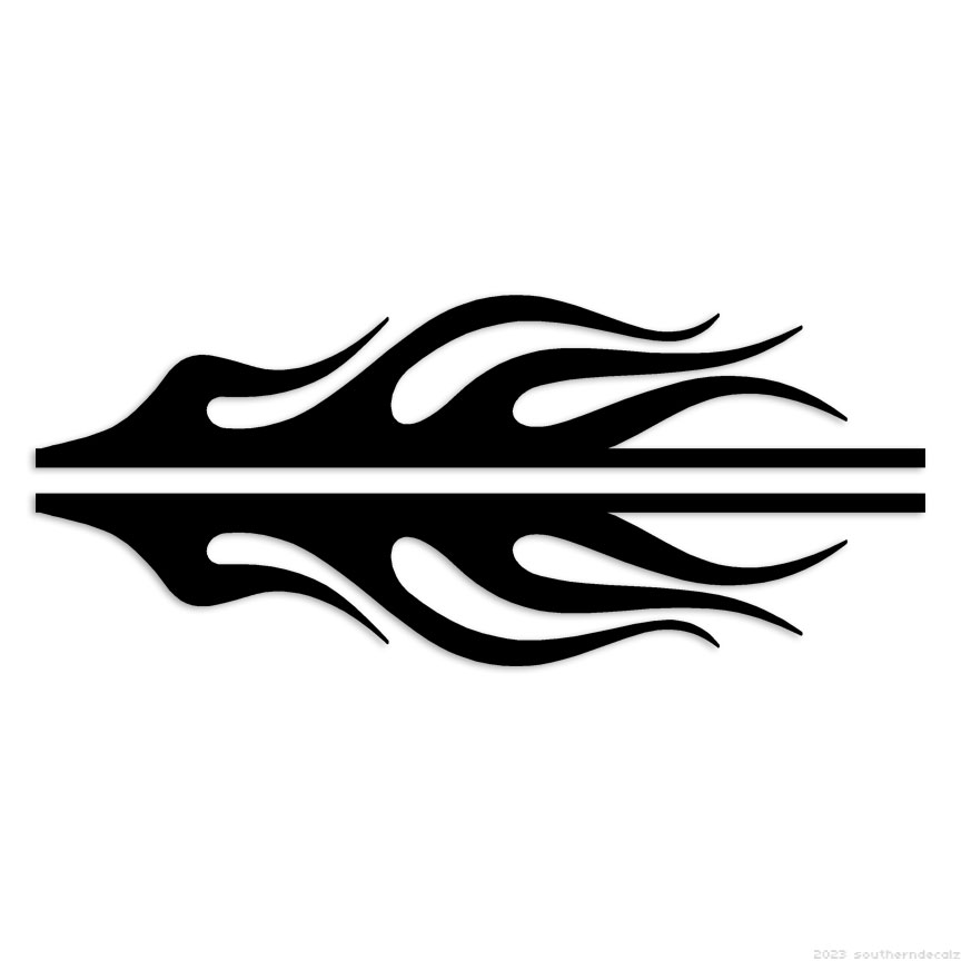 Pair Flames Fire – Decal Sticker – Multiple Colors & Sizes – ebn7352