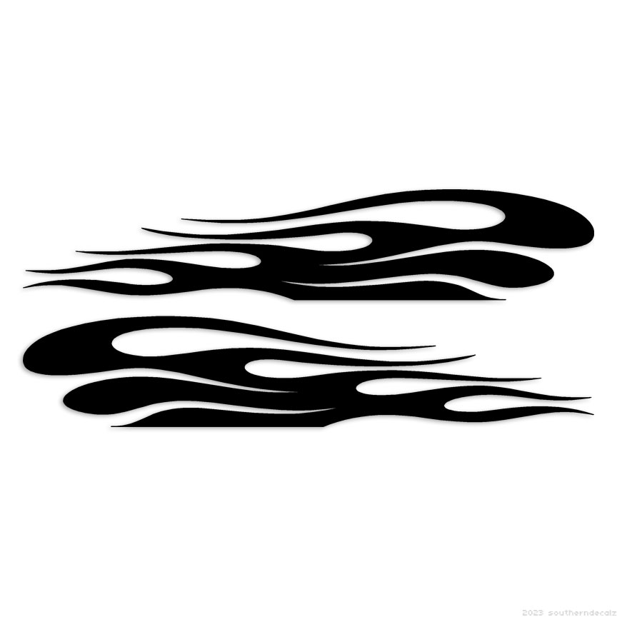 Pair Flames Fire – Decal Sticker – Multiple Colors & Sizes – ebn7376
