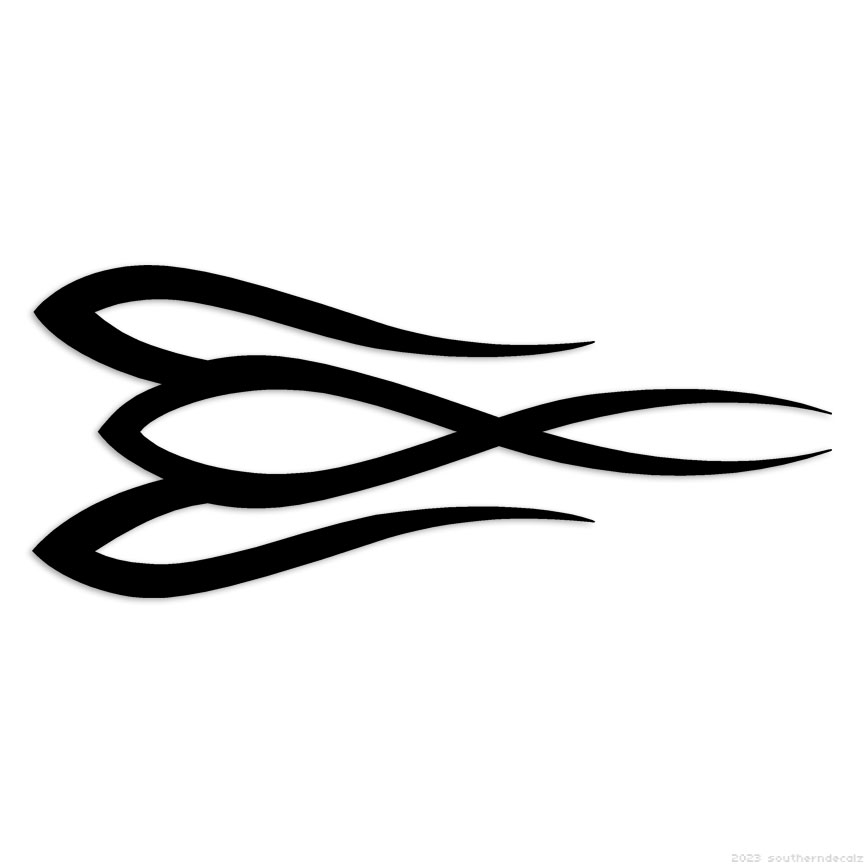 Pinstripe Flames – Decal Sticker – Multiple Colors & Sizes – ebn7386