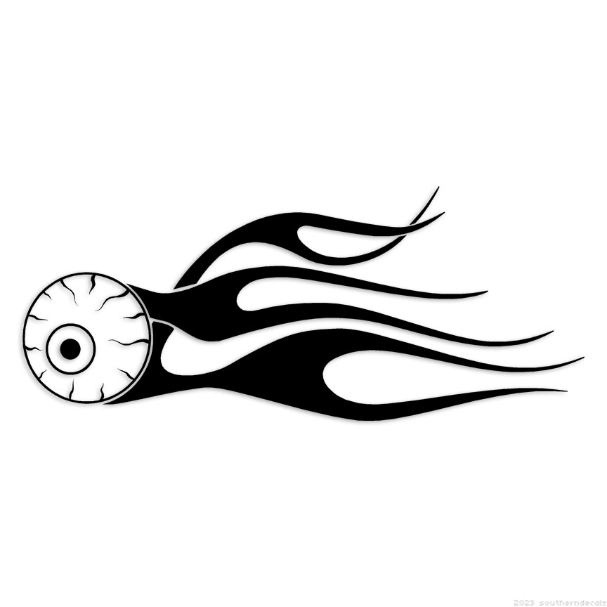 Eyeball Flames – Decal Sticker – Multiple Colors & Sizes – ebn7395