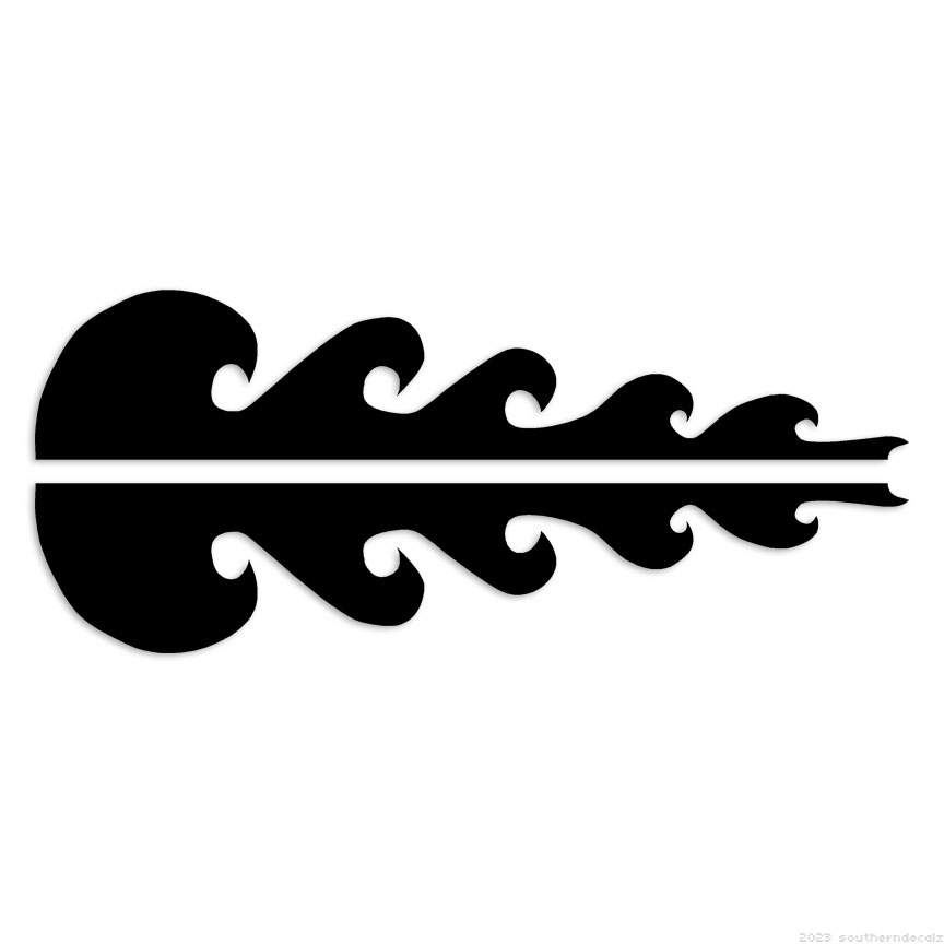 Pinstripe Waves – Decal Sticker – Multiple Colors & Sizes – ebn7446