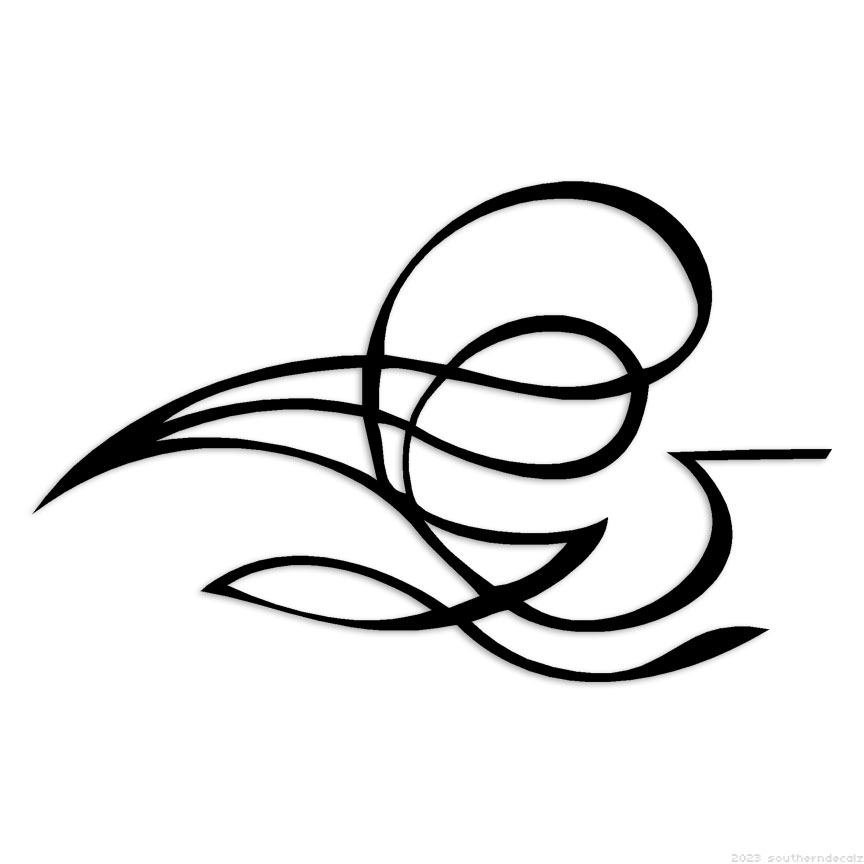 Pinstripe Flourish – Decal Sticker – Multiple Colors & Sizes – ebn7462