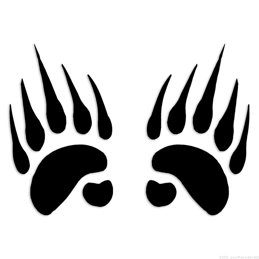 Bear Tracks Prints – Decal Sticker – Multiple Colors & Sizes – ebn7553