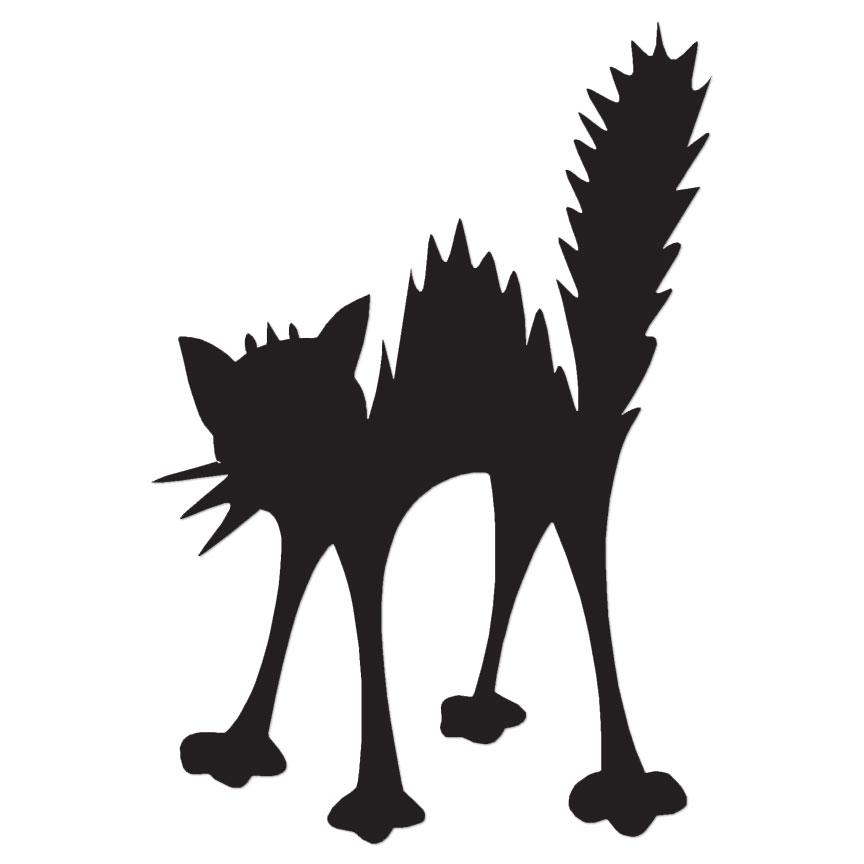 Scared Cat Kitten – Vinyl Decal Sticker – Multiple Color & Sizes – ebn813