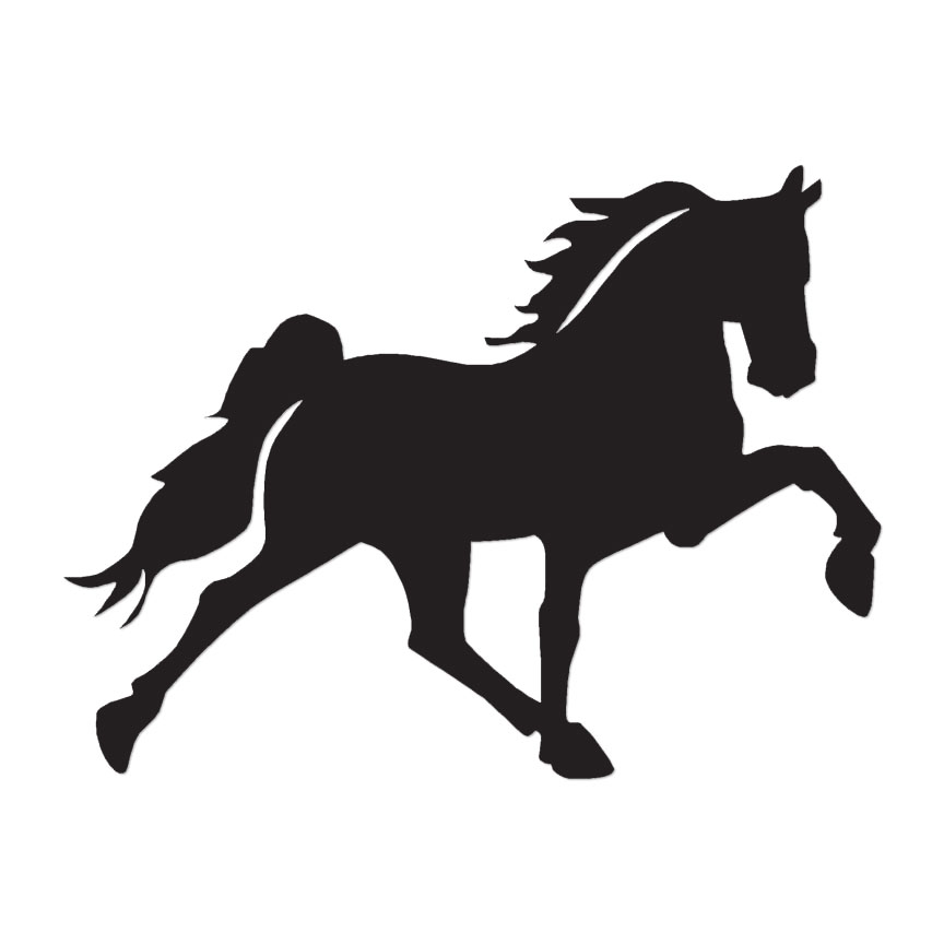 Horse Trotting – Vinyl Decal Sticker – Multiple Color & Sizes – ebn889