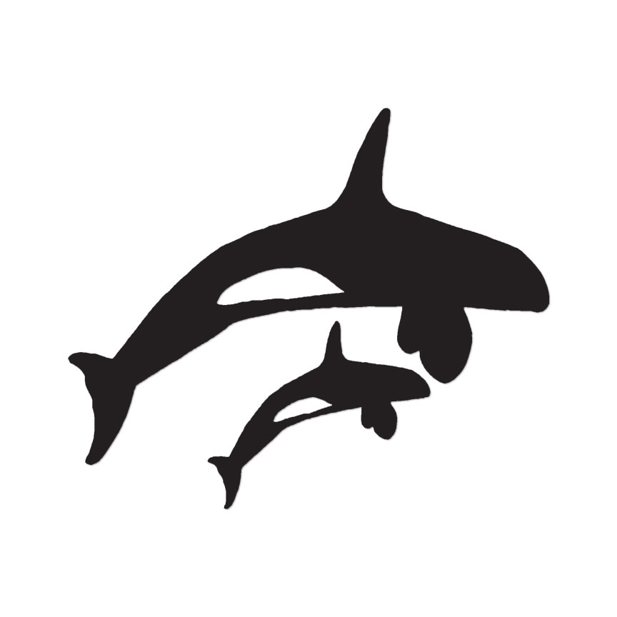 Orca Killer Whales – Vinyl Decal Sticker – Multiple Color & Sizes – ebn912