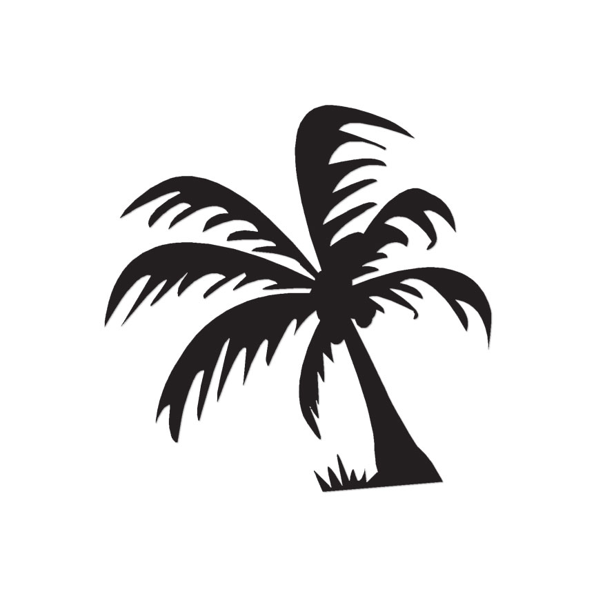 Hawaiian Palm Tree – Vinyl Decal Sticker – Multiple Color & Sizes – ebn939