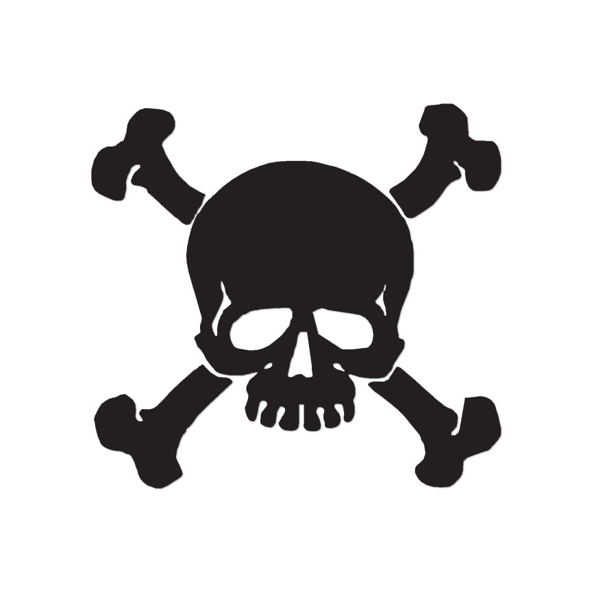 Skull Crossbones Pirate - Decal Sticker - Multiple Color & Sizes - ebn991