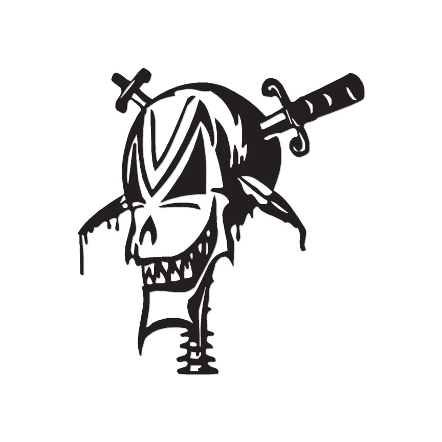 Pirate Cross Swords Skull – Decal Sticker – Multiple Color & Sizes – ebn998