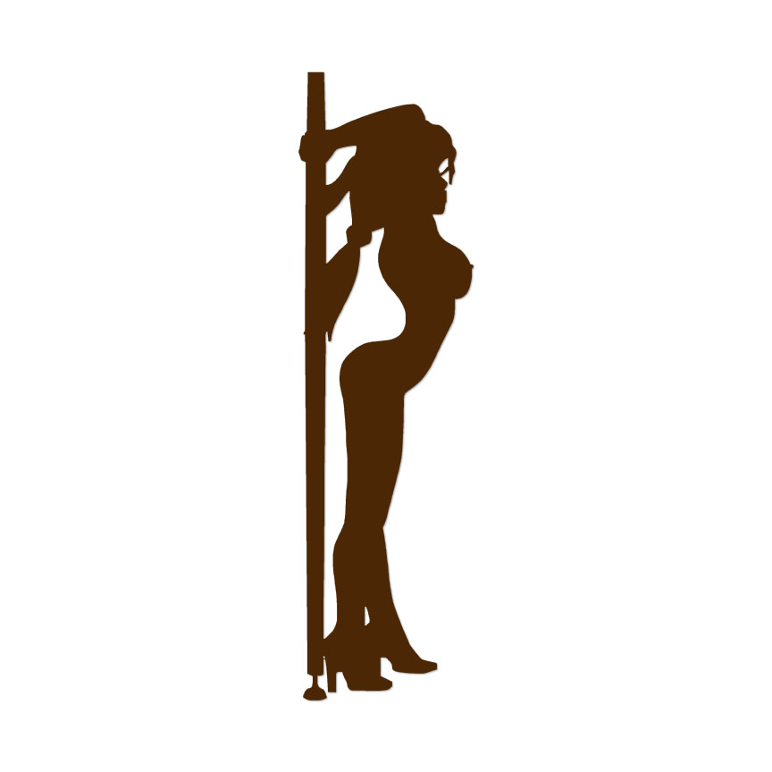 'Merica Two Strippers on Pole over banner Sticker Decal 