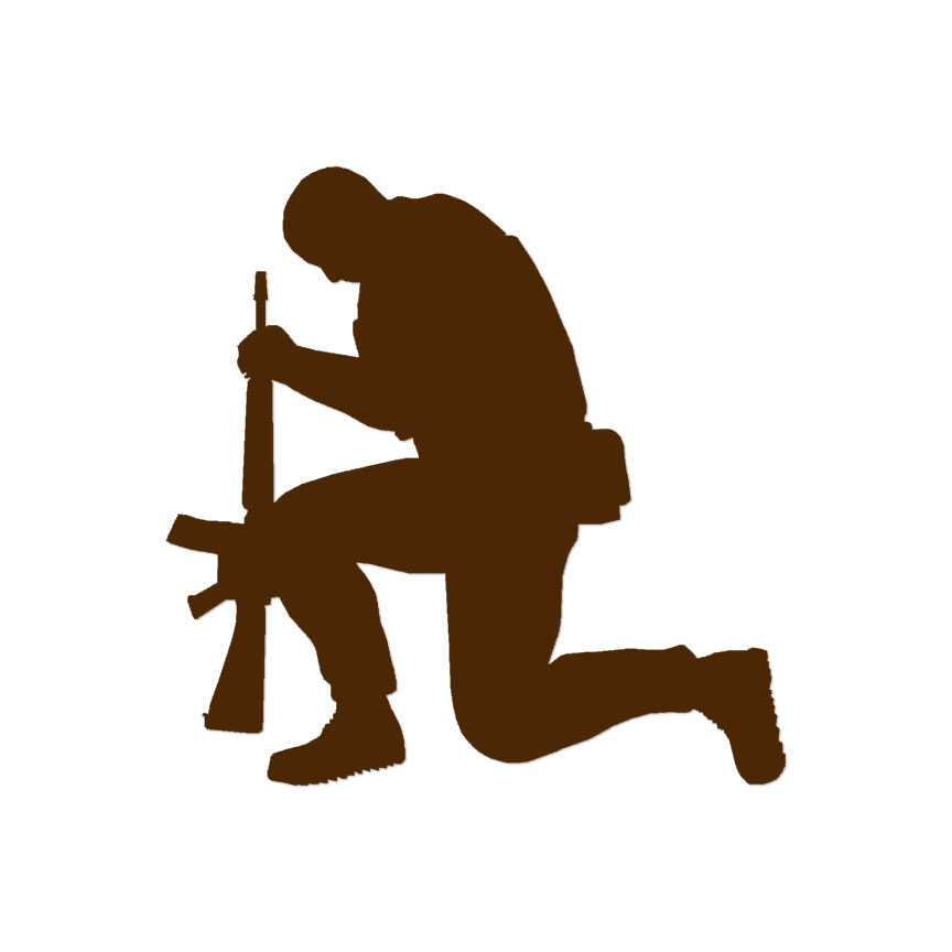 soldier praying silhouette