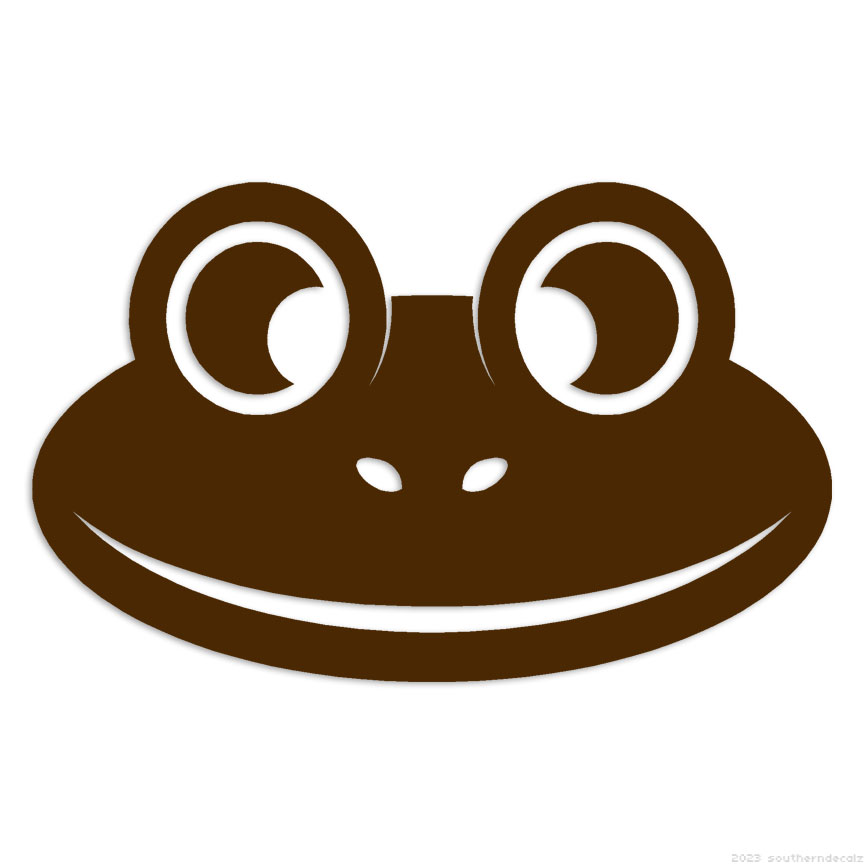 Cute Frog Face - Decal Sticker - Multiple Colors & Sizes - ebn6906