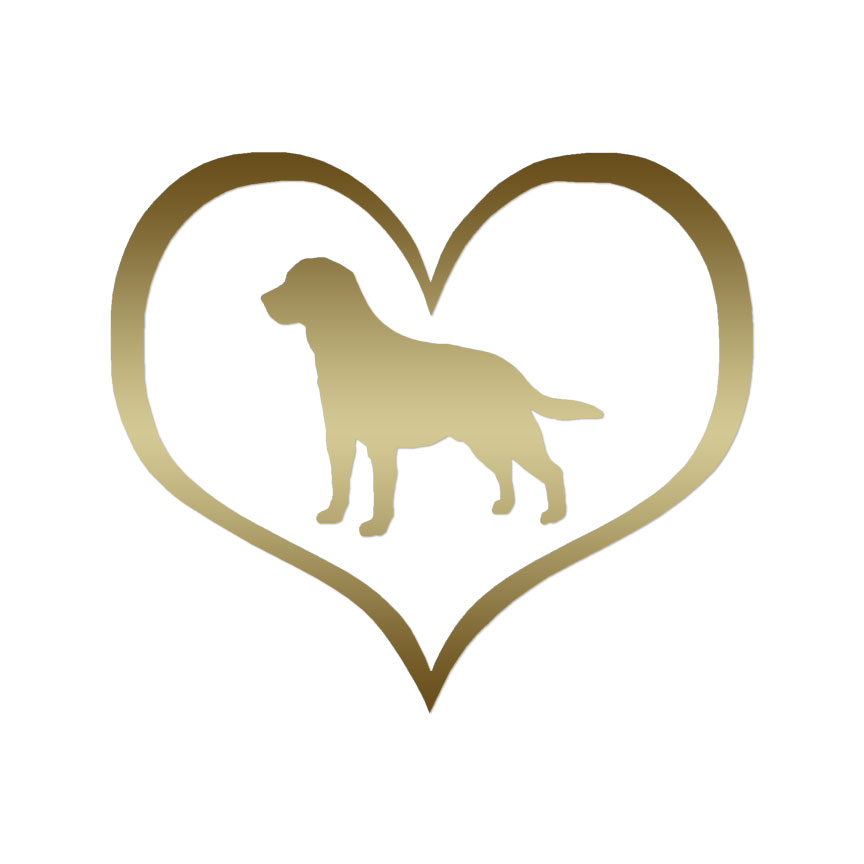 Vinyl Decal Multiple Color & Sizes ebn1478 Heart Labrador Retriever Dog