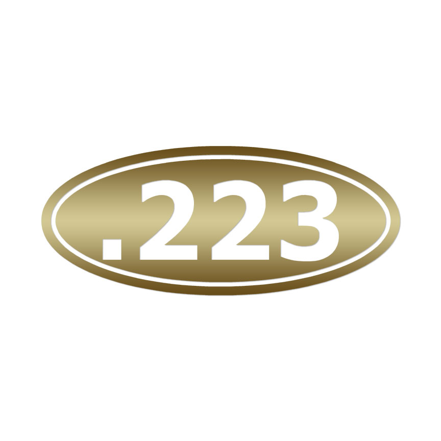 ".223 Rem" Ammo Box Sticker Decals - 2-Pack Brass Color Vinyl Labels For Ammunition
