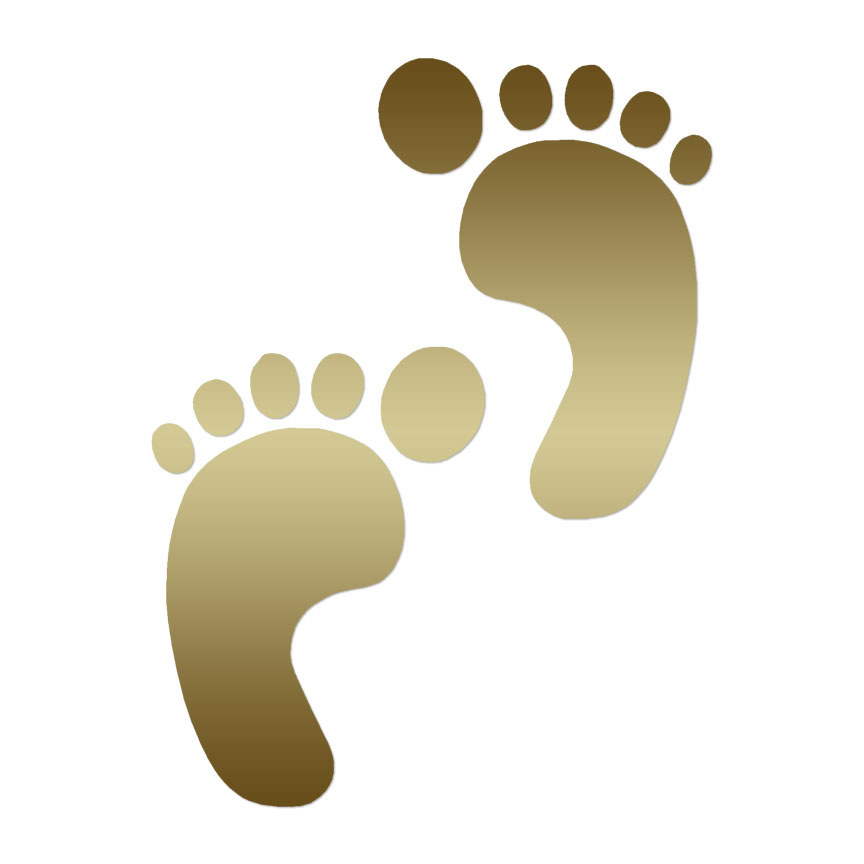 Footprints Bare Foot - Vinyl Decal Sticker - Multiple Color & Sizes -  ebn327