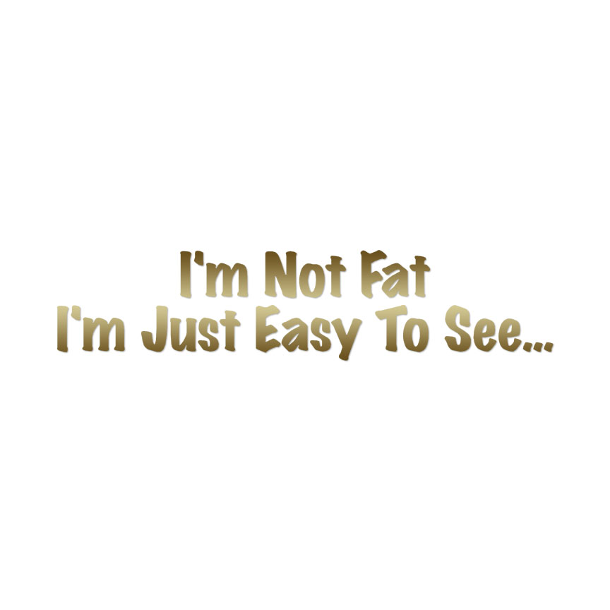 Not Fat Just Easy To See - Decal Sticker - Multiple Colors & Sizes - ebn4075 - Picture 19 of 19