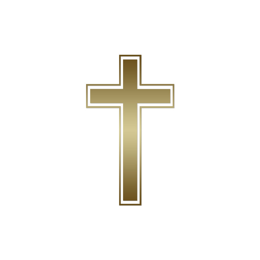 Gold Religious Cross Stickers, Gold Metallic Vinyl Decals, Small