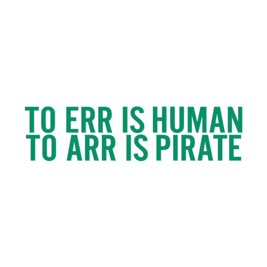Err Human Arr Pirate - Calcomanía adhesiva de vinilo - Varios colores y tamaños - ebn4173 - Imagen 12 de 19