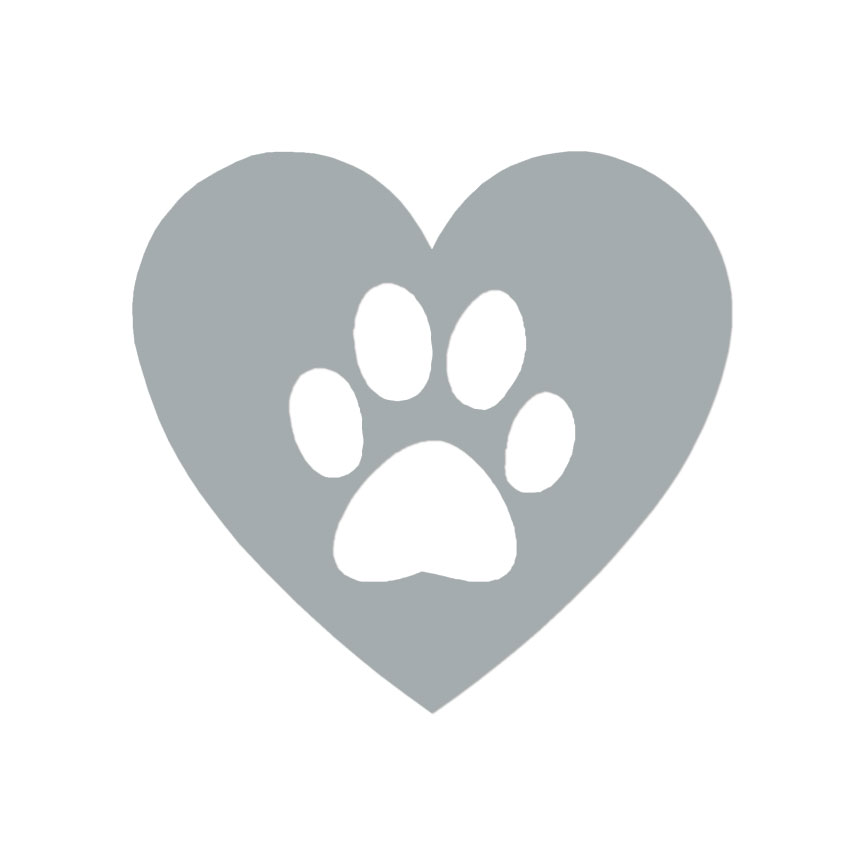 Dog Paw Print Heart Love - Decal Sticker - Multiple Colors & Sizes