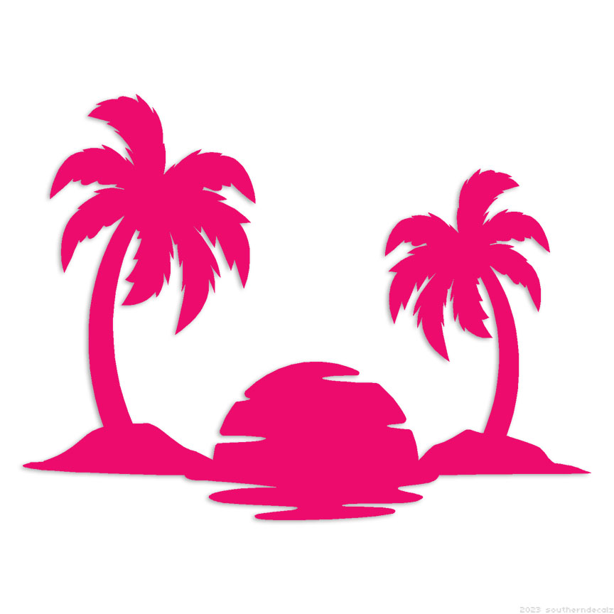 sunset palm tree clipart
