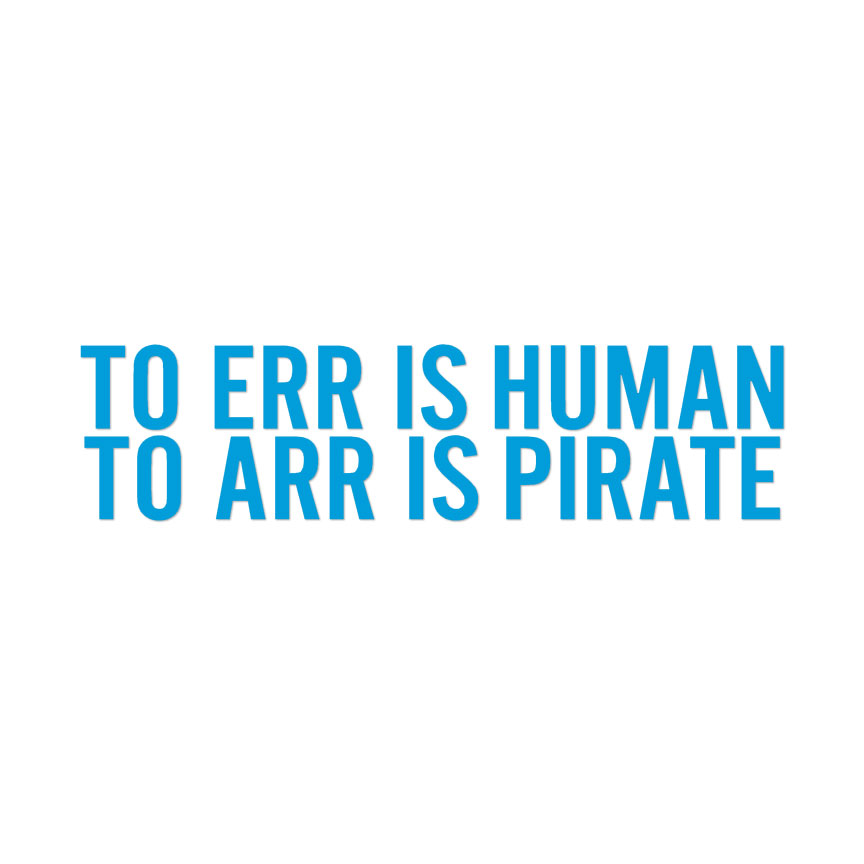 Err Human Arr Pirate - Calcomanía adhesiva de vinilo - Varios colores y tamaños - ebn4173 - Imagen 16 de 19