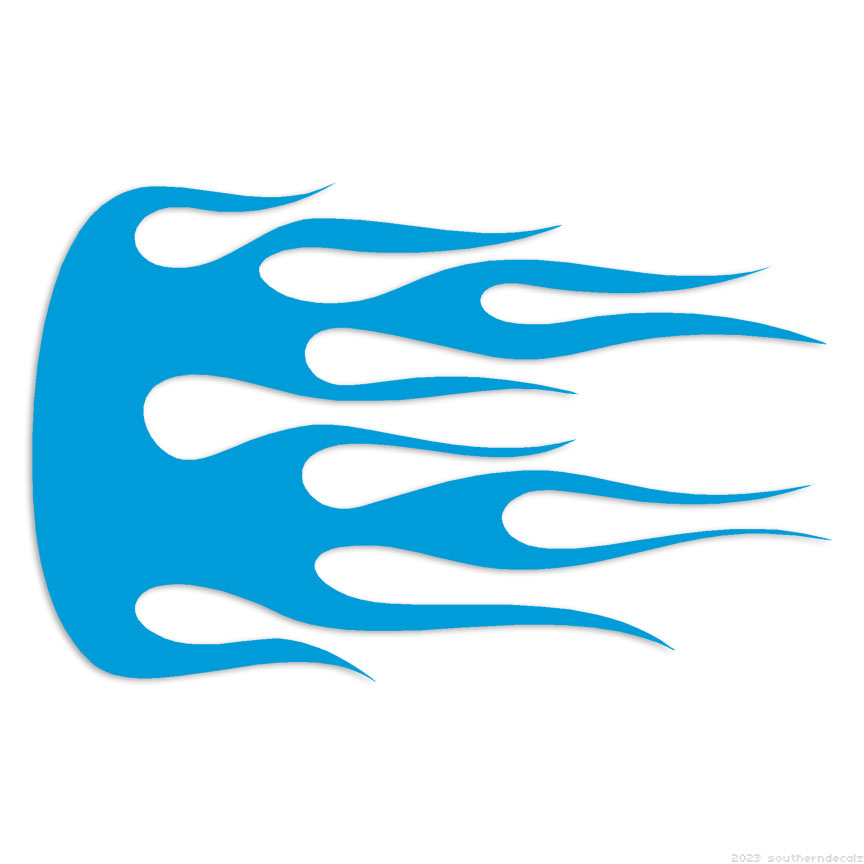 Fire Flames Art - Vinyl Decal Sticker - 3.75 x 6 - Blue Flames