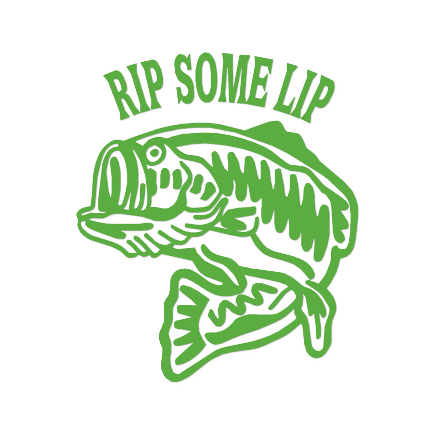 Rip Some Lip Fishing - Vinyl Decal Sticker - Multiple Color & Sizes -  ebn1687