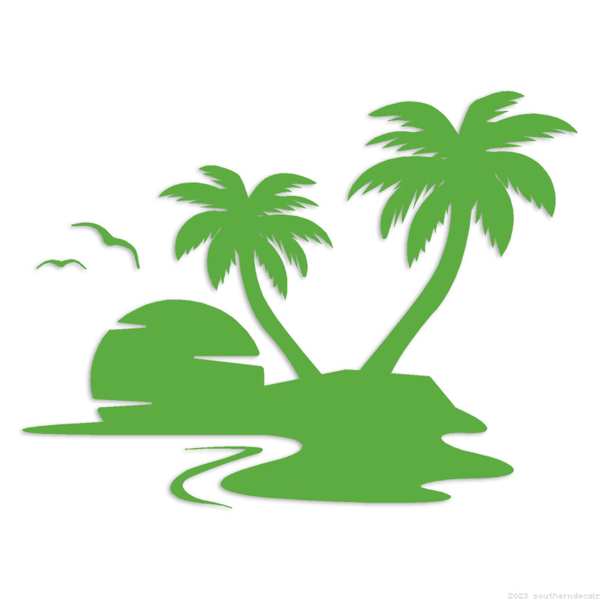 Green Palm Tree Beach Aesthetic VSCO Sticker