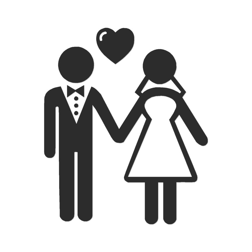 african american bride and groom clipart stick