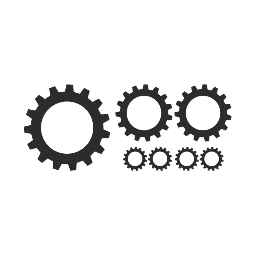 Set of Steampunk Gears Decal Sticker Choose Color Size #339 