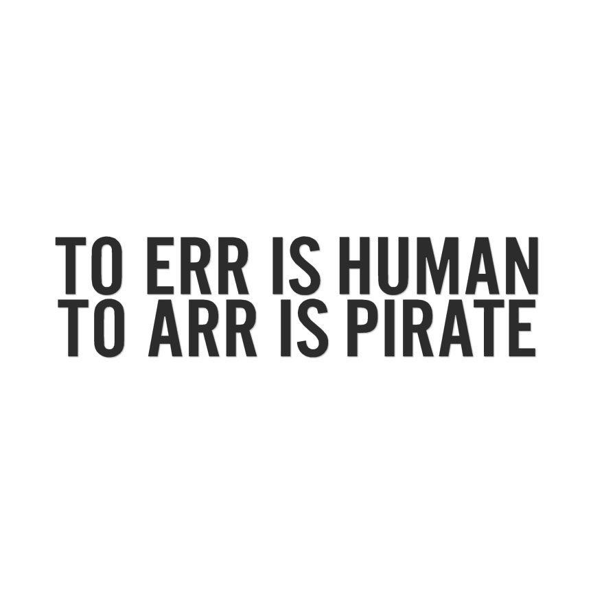 Err Human Arr Pirate - Calcomanía adhesiva de vinilo - Varios colores y tamaños - ebn4173 - Imagen 6 de 19