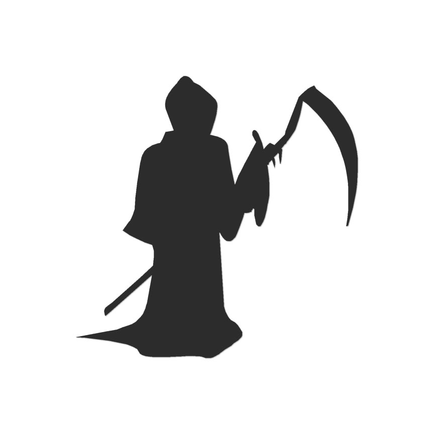 Grim Reaper Fishing Halloween' Sticker