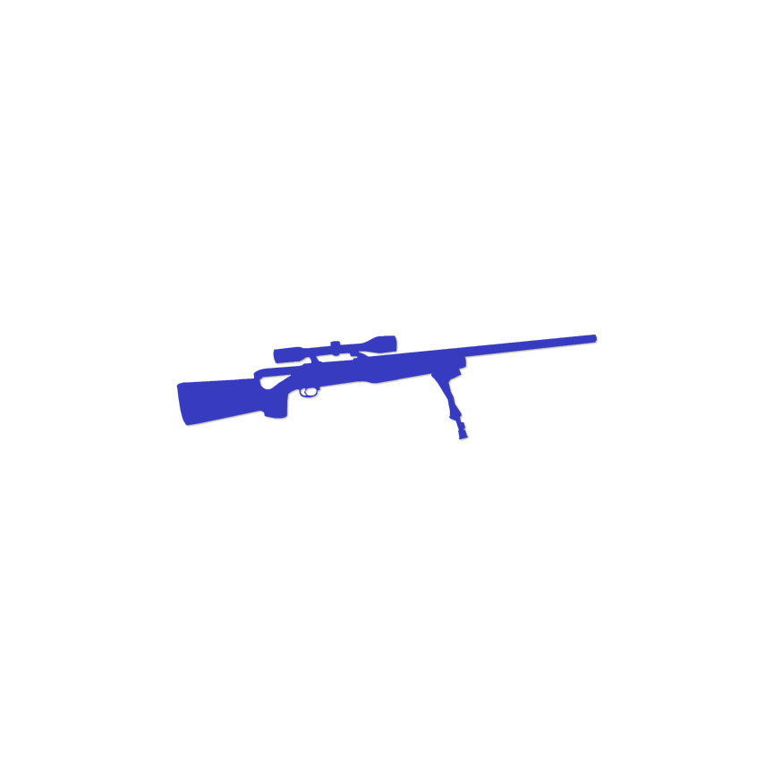 Sniper rifle icon, vector symbol on blue • wall stickers round