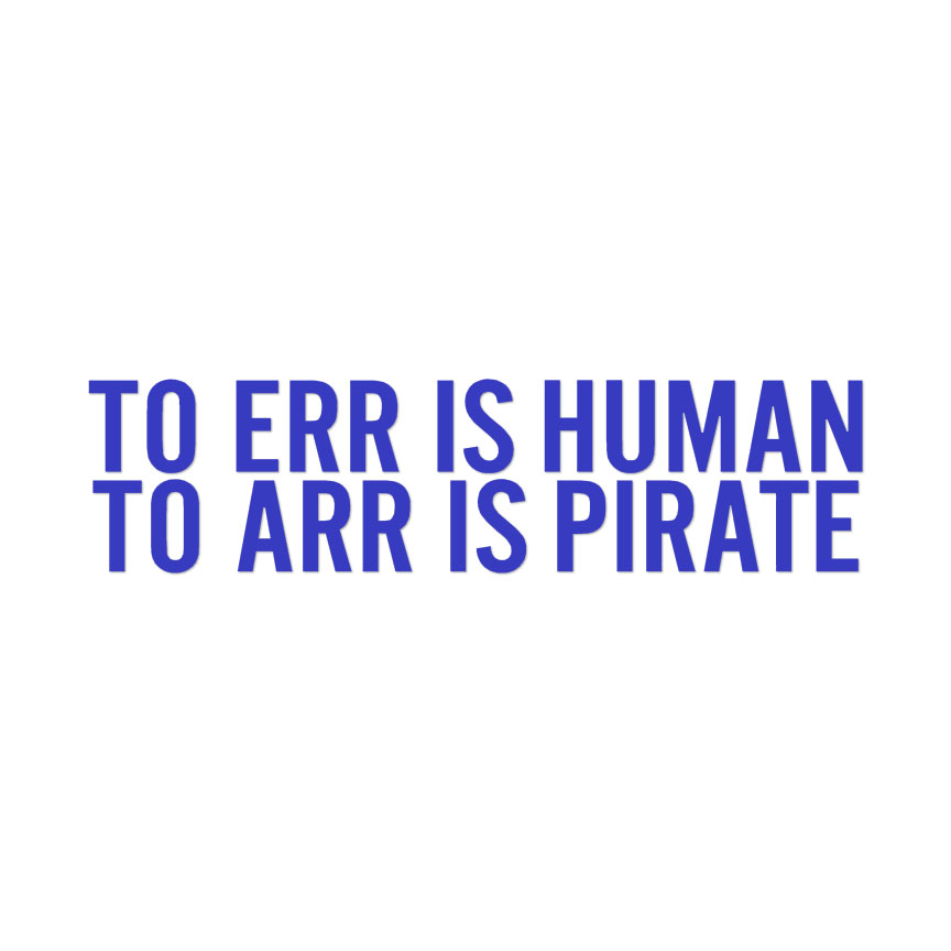 Err Human Arr Pirate - Calcomanía adhesiva de vinilo - Varios colores y tamaños - ebn4173 - Imagen 15 de 19