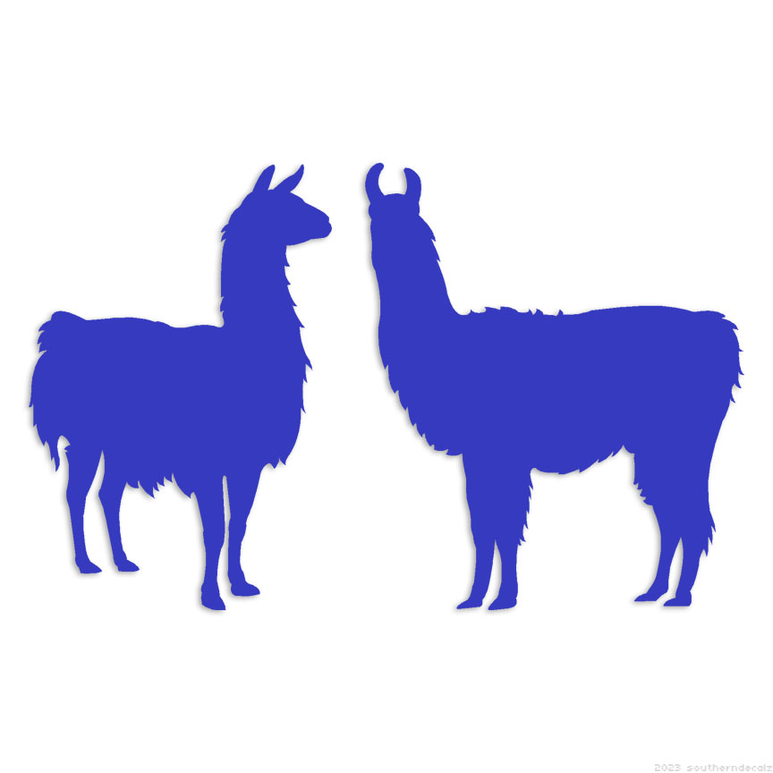 Multicolored Alpaca Accessories Design Kids Bedroom Vinyl Llama Wall Decal  20x25