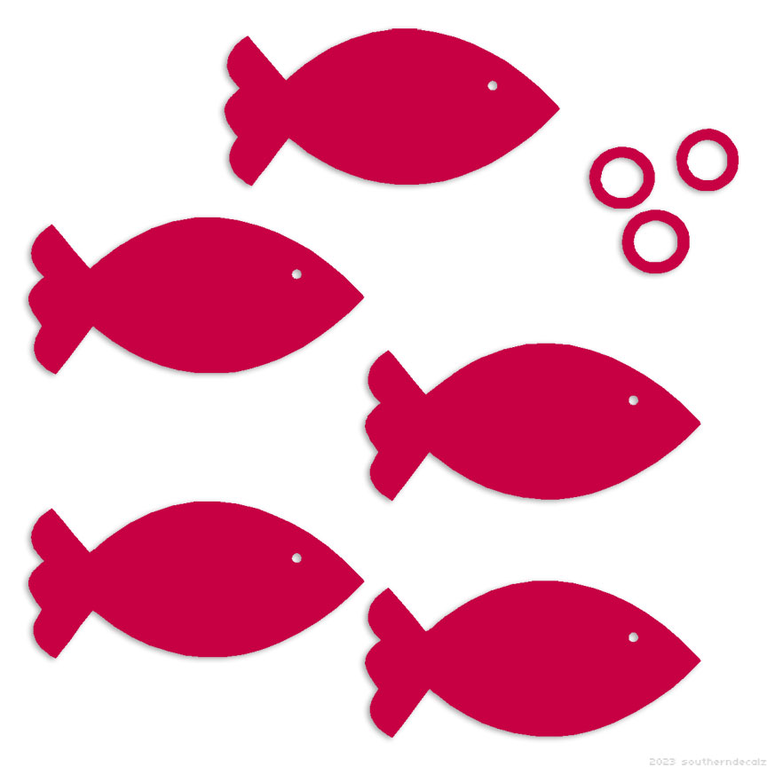 School Of Fish - Decal Sticker - Multiple Colors & Sizes - ebn6003