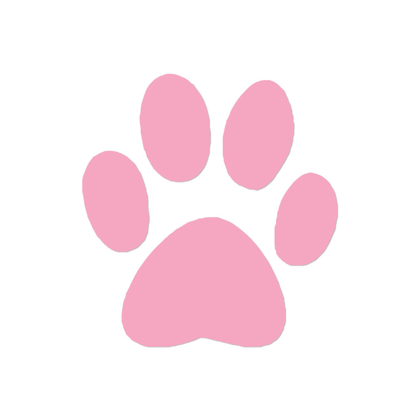 Pink Dog Paw Prints Wrapping Paper - One sheet: 24 × 36