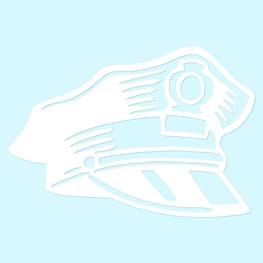 Police Hat Cop Cap - Vinyl Decal 