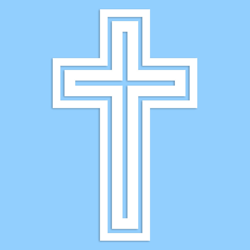 Fancy Cross Christian - Decal Sticker - Multiple Colors & Sizes - ebn2334