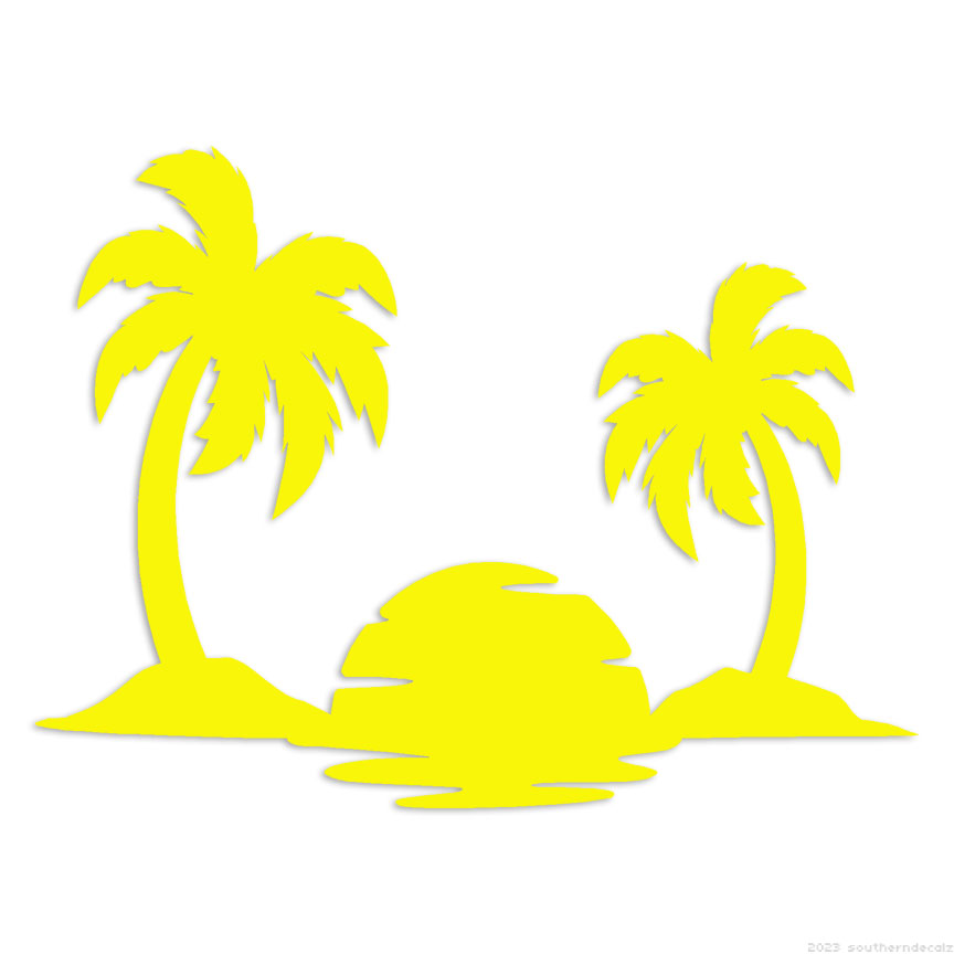 Crone Zone Sunset Palm Tree Diego Baseball Home Run Sticker for