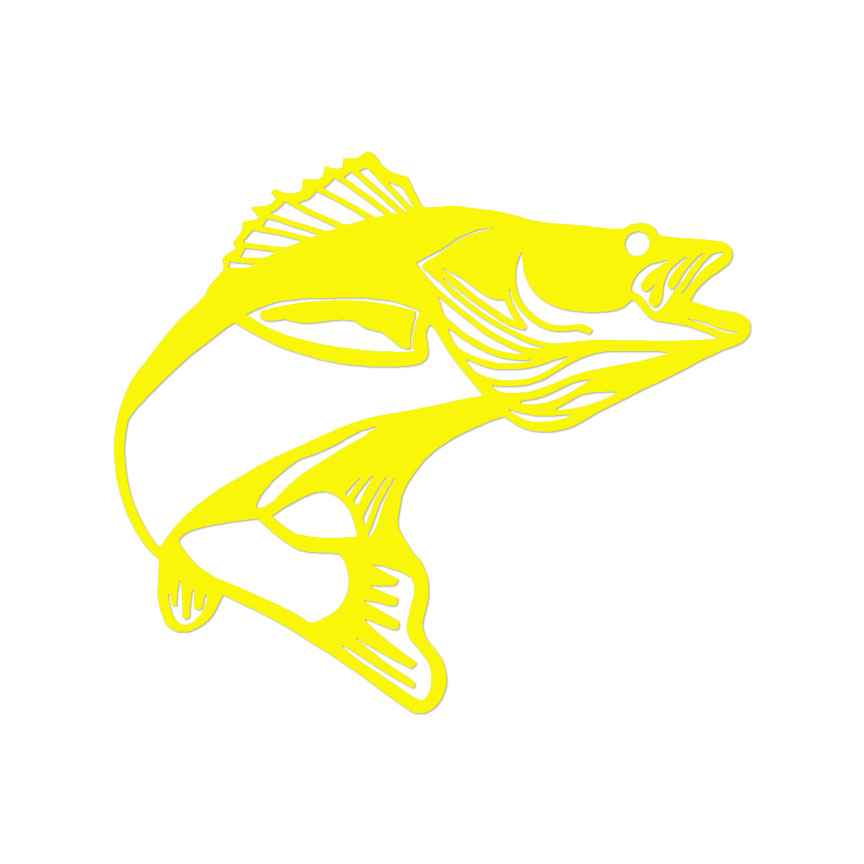 Walleye Bass Fishing - Vinyl Decal Sticker - Multiple Color